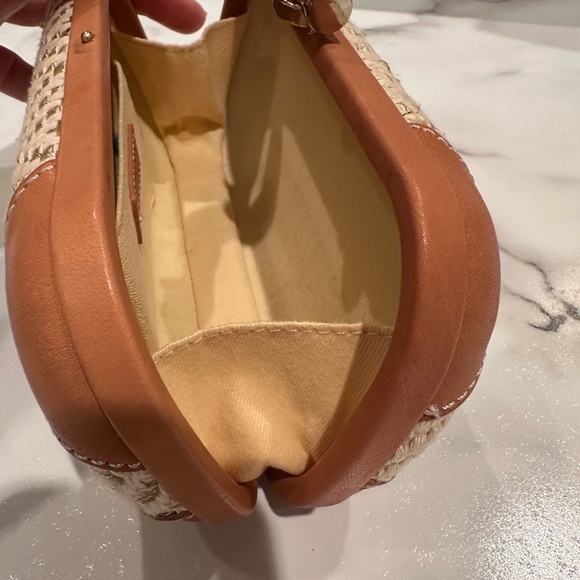 JMcLaughlin Woven Straw and Tan Leather Clutch - Picture 6 of 8
